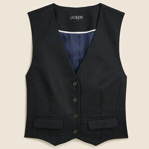 *NWT* J. Crew Classic Vest Stretch Linen, Black